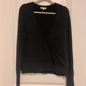 Madewell black mock wrap sweater